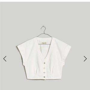 Madewell Denim Cap Sleeve Crop Top